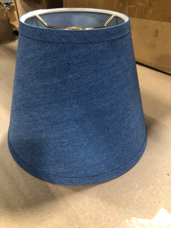 Photo 3 of Aspen Creative 32177A Transitional Hardback Empire Shaped Construction Washing Blue, 9" Wide (5" x 9" x 7") Spider LAMP Shade