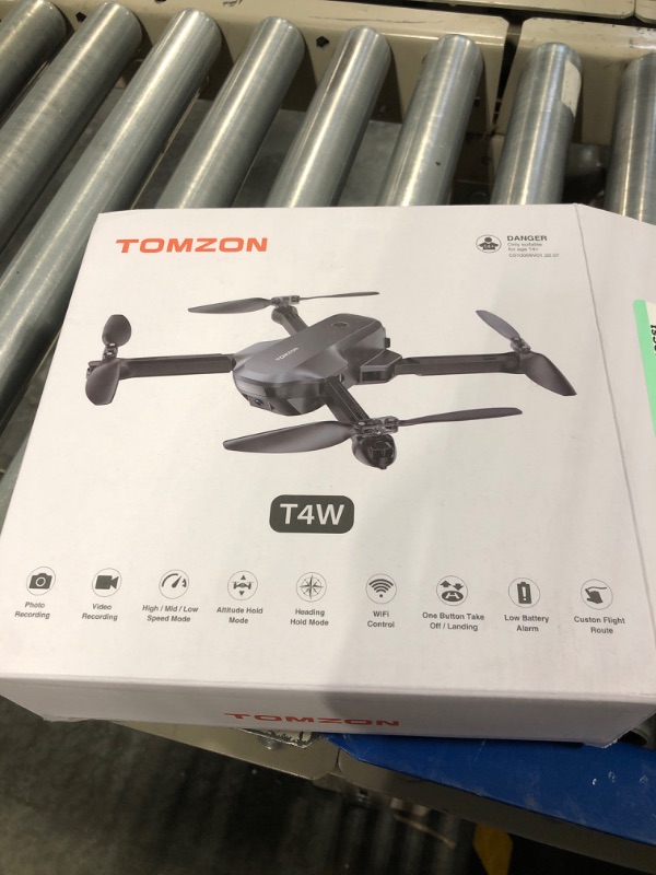 Photo 2 of TOMZON T4W Drones with 2K Camera for Adults, Foldable FPV Drone for Beginners with Long Range, One Key Take off/Land, Altitude Hold, RC or APP Control, Circle Fly, Gravity Mode 2 Batteries 36 Mins Dark Black Grey