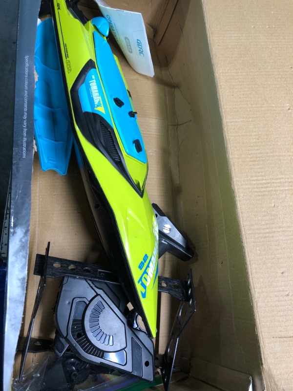 Photo 3 of 4DRC S2 High Speed RC Boats with LED Lights & 2 Batteries, 30+ mph Remote Control Boat for Pools and Lakes, Capsize Recovery, Low Battery Reminder,2.4Ghz Racing Boats for Adults Kids,Green