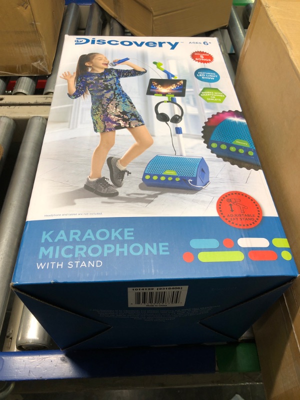 Photo 1 of Discovery Kids Light Up LED Music Microphone and Stand Set, 3 Piece