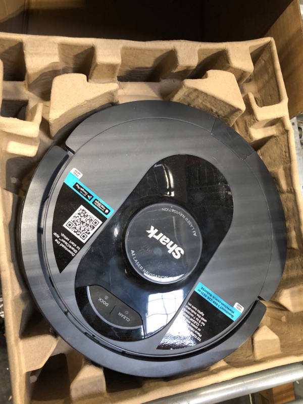 Photo 3 of Shark AV2501S AI Robot Vacuum with HEPA Self-Empty Base, Bagless, 30-Day Capacity, LIDAR Navigation, Perfect for Pet Hair, Compatible with Alexa, Wi-Fi Connected, Dark Grey 30-Day Self-Empty Base Robot Vacuum