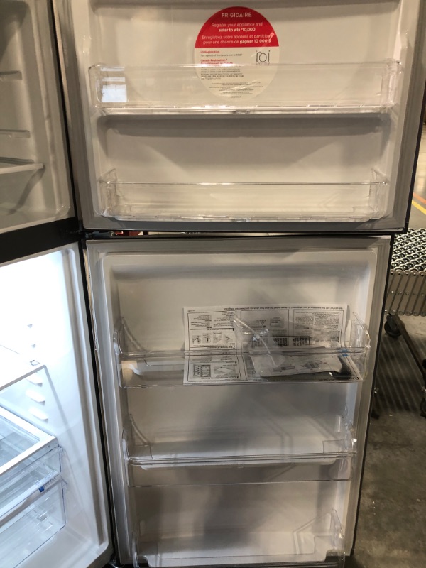 Photo 5 of Frigidaire Garage-Ready 20-cu ft Top-Freezer Refrigerator (Fingerprint Resistant Stainless Steel)
