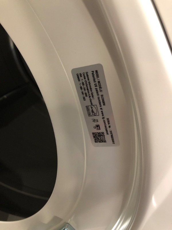 Photo 9 of LG 7.4-cu ft Stackable Electric Dryer (White) ENERGY STAR
