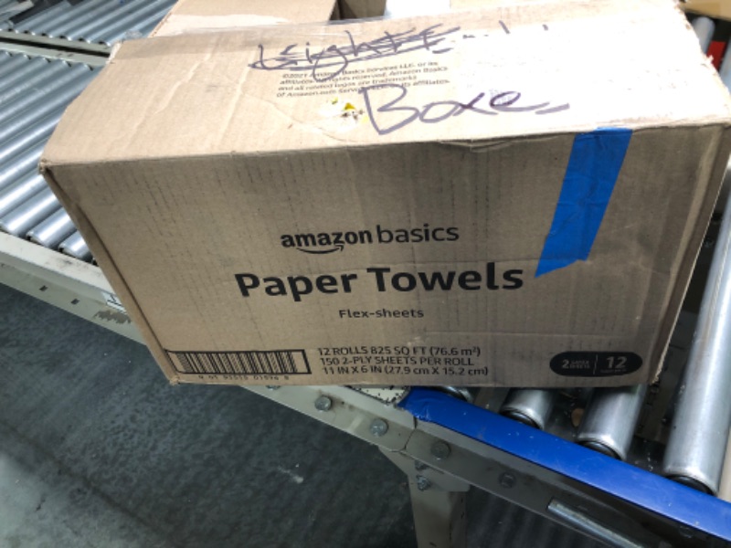 Photo 1 of Amazon Basics 2-Ply Paper Towels, Flex-Sheets, 150 Sheets per Roll, 12 Rolls (2 Packs of 6), White (Previously Solimo) 6 Count (Pack of 2)