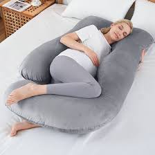 Photo 1 of  Pregnancy Pillows for Sleeping, Maternity Pillow for Pregnant Women, U Shaped Side Sleeper Pregnancy Pillow, 59'' Pregnant Pillow with Removable Velvet Cover, Cold Grey