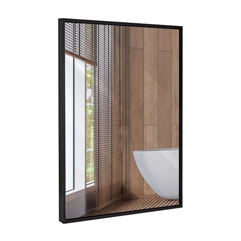 Photo 1 of 24 in. W x 36 in. H Rectangular Framed Wall Bathroom Vanity Mirror
