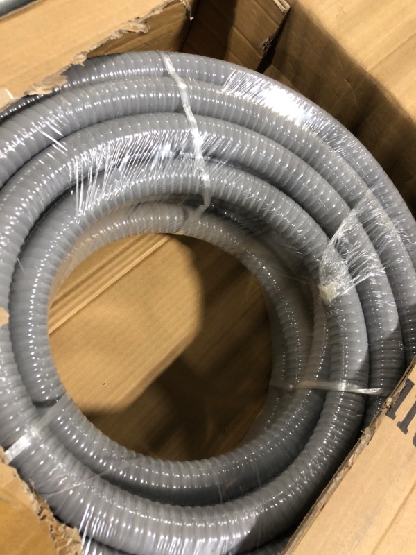 Photo 3 of Feotech Liquid-Tight Conduit and Connector Kit - 3/4 Inch 50 FT Non Metallic Liquid Tight Electrical Conduit with 5 Straight and 5 Angle Fittings 3/4inch 50 Ft