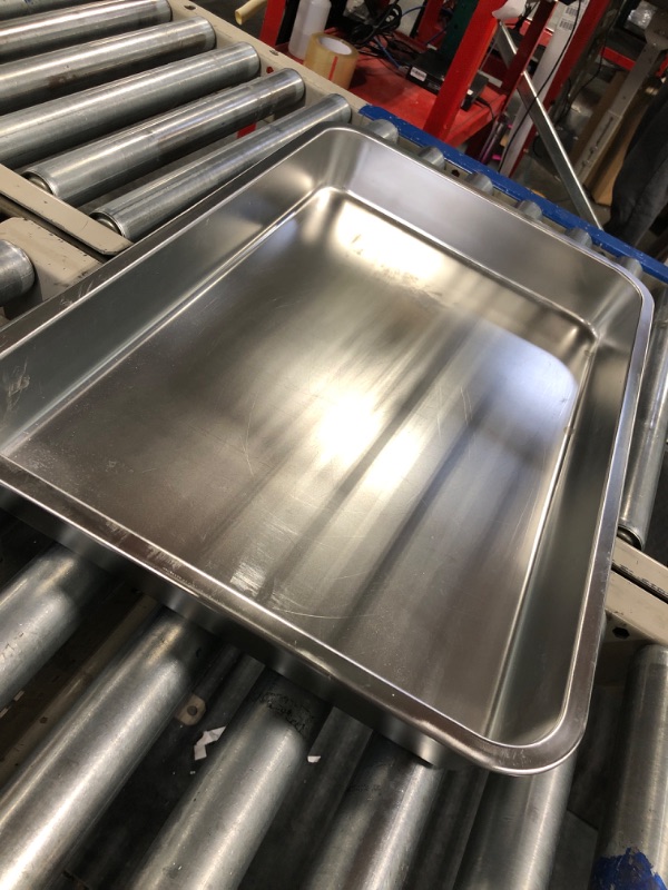 Photo 2 of  1Pc stainless steel pan Stainless Steel Towel Tray rectangular Dinner Platters snack serving dish Serving Dish Tray Tea Tray 340 stainless steel coffee table Powder plate banquet