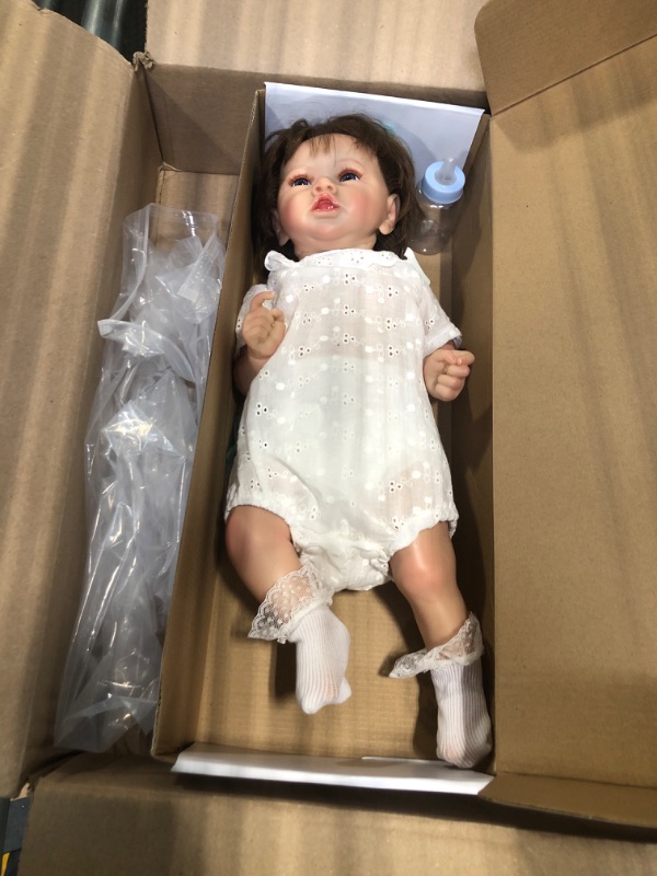 Photo 2 of DAYOFF KIDS Realistic Reborn Baby Dolls, 18 inch Full Vinyl Body Newborn Baby with Lifelike Veins,Christmas or Birthday Baby Doll Gift for Kids Age 3 + (Saskia) Saskia Wine