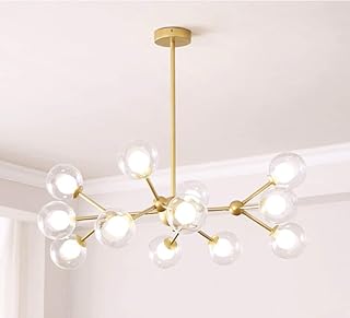 Photo 1 of 
Dellemade XD00940 Sputnik Chandelier for Bedroom, Globe Ceiling Light for Living Room, 6 Lights,G9 LED Bulbs Included, Golden