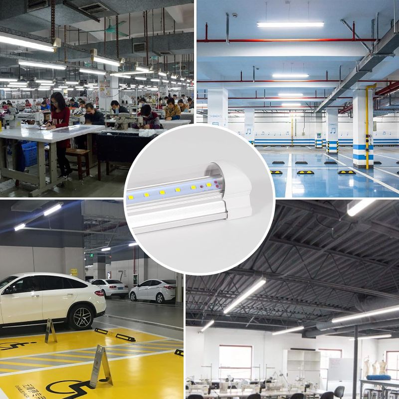 Photo 1 of 2FT LED Shop Light,110W 5000K Daylight 15500LM Super Bright T8 Integrated Fixture V-Shape 4 Rows Linkable Tube Lights for Garage Warehouse Workshop,Hanging or Surface Mount,Plug and Play