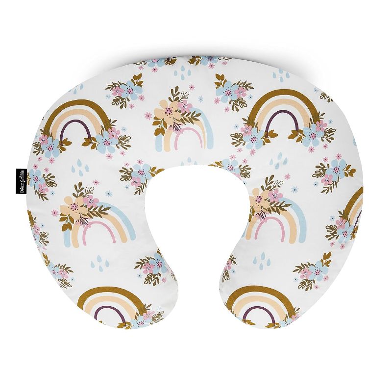Photo 1 of Dream On Me Beeboo Nursing Pillow and Positioner, Breastfeeding and Bottlefeeding Pillow, Removable and Washable Pillow Cover, Soft and Breathable Fabric, Rainbow White
