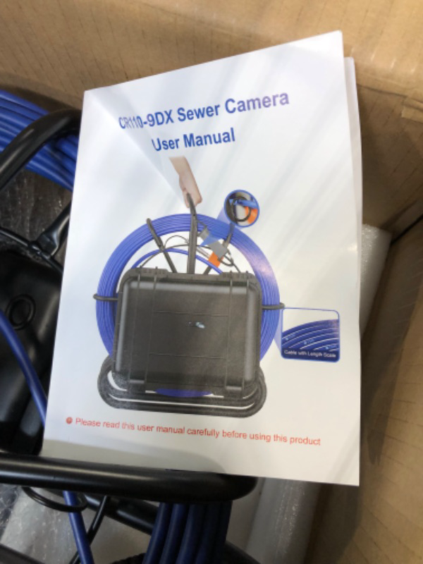 Photo 3 of Sewer Camera Self Leveling, Anysun Sewer Inspection Camera 100ft with 9'' Monitor and DVR Recorder with 32GB Card, Waterproof Pipe Camera with 12 Adjustable Lights, Plumbing Camera for Pipe Inspection 100ft DVR and Self-leveling Function