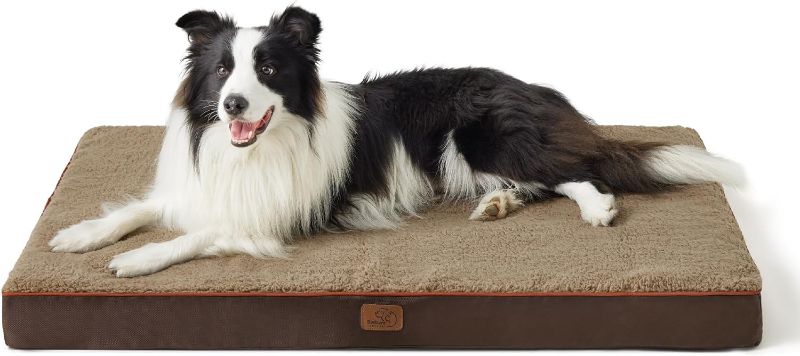 Photo 1 of Bedsure XL Dog Bed for Large Dogs - Extra Large Orthopedic Dog Beds with Removable Washable Cover, Egg Crate Foam Pet Bed Mat, Suitable for Dogs Up to 100lbs, Brown