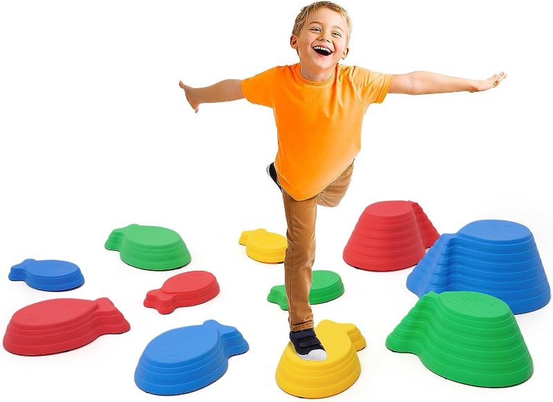 Photo 1 of Balance Stepping Stones for Kids Stepping Stones Set Balance Blocks Indoor & Outdoor Kids Fitness Equipment Promotes Balance Coordination & Strength