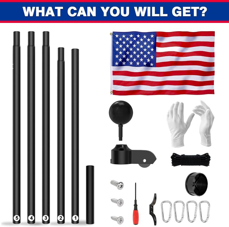 Photo 1 of 25FT Sectional Flag Pole Kit