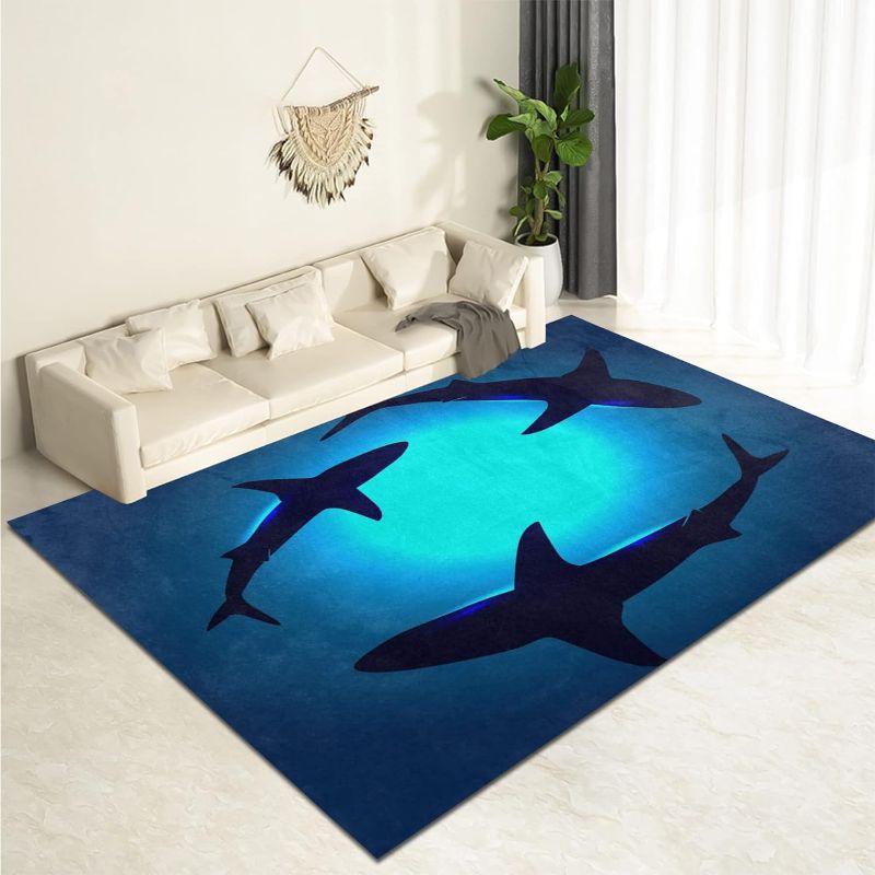 Photo 1 of 
Ocean Animal Sharks Non Slip Area Rug for Living Dinning Room Bedroom Kitchen