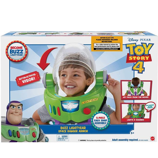 Photo 1 of Disney Pixar Toy Story 4 Buzz Lightyear Toy Astronaut Helmet for Role-play Movie Action with Jetpack, Lights, Authentic Phrases and Sounds [Amazon Exclusive], Multi