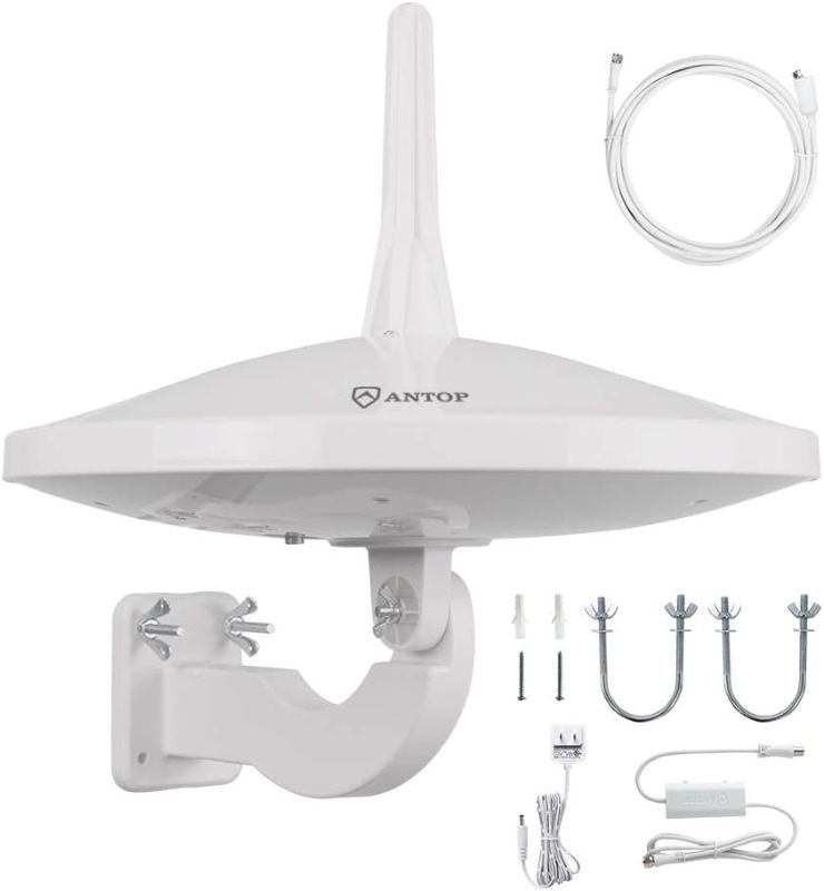 Photo 1 of ANTOP UFO 720°Dual-Omni-Directional Outdoor HDTV Antenna Exclusive Smartpass Amplifier &4G LTE Filter,Enhanced VHF/UHF Reception,Fit Outdoor/RV/Attic Use(33ft Coaxial Cable,4K UHD Ready)
