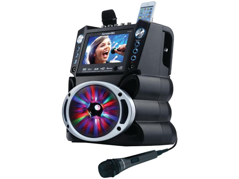 Photo 1 of 10879408001561KARAOKE USA GF842 DVD/CD+G/MP3+G Bluetooth(R) Karaoke System with 7" TFT Color Screen & LED Sync Lights
