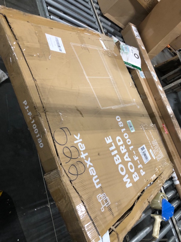 Photo 1 of 72 x 40 Double Sided Rolling Whiteboard, Mobile Whiteboard Magnetic White Board - Large Reversible Dry Erase Board Easel Standing Board on Wheels with Silver Aluminum Frame and Stand 72 x 40 Style A