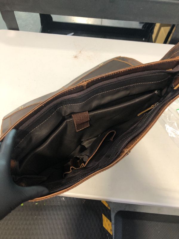 Photo 3 of 18 inch Vintage Leather Full Flap Messenger Handmade Bag Laptop Bag Satchel Bag Padded Messenger Bag Brown (messenger brown)