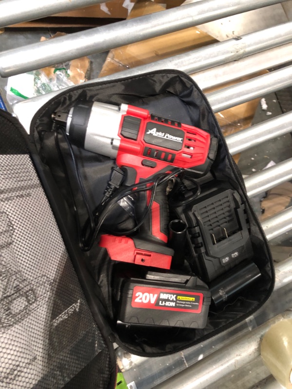 Photo 2 of Avid Power 20V MAX Cordless Impact Wrench with 1/2Chuck, Max Torque 330 ft-lbs, 3.0A Li-ion Battery, 4Pcs Driver Impact Sockets, 1 Hour