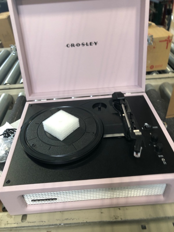Photo 1 of Crosley CR8017B-AM Voyager Vintage Portable Turntable with Bluetooth in/Out and Built-in Speakers, Amethyst Bluetooth In/Out Amethyst