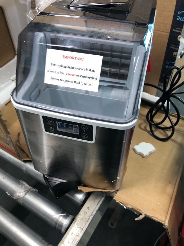 Photo 1 of ecozy Countertop Ice Makers, 45lbs Per Day, 24 Cubes Ready in 13 Mins, Stainless Steel Housing, Auto Self-Cleaning Ice Maker with Ice Bags and Ice Scoop for Kitchen Office Bar Party