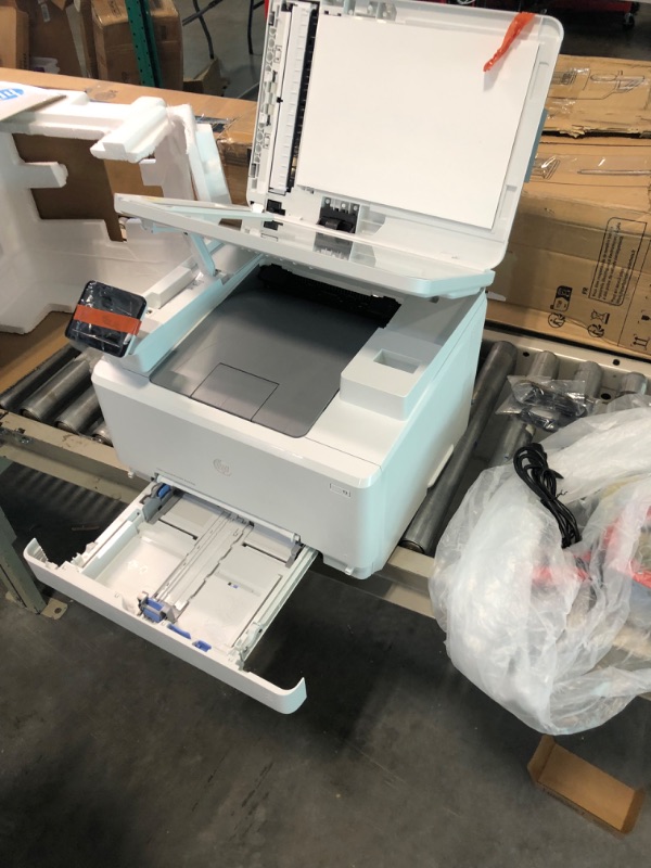 Photo 4 of HP Color LaserJet Pro M283fdw Wireless All-in-One Laser Printer, Remote Mobile Print, Scan & Copy, Duplex Printing, Works with Alexa (7KW75A), White 