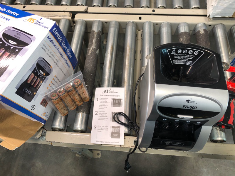 Photo 1 of Royal Sovereign, RSIFS500, FS-500 One-Row Coin Sorter, 1 Each, Gray 