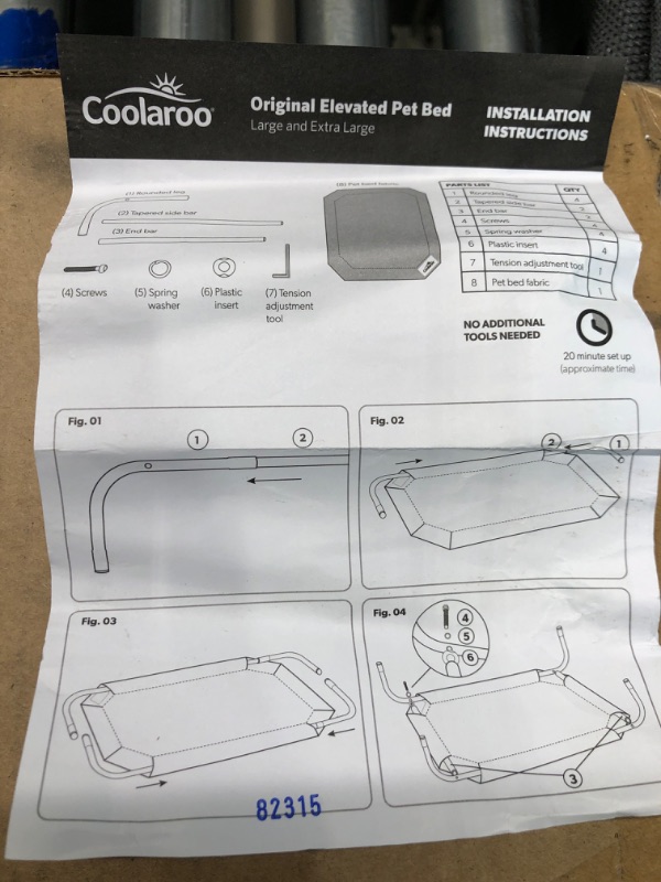 Photo 1 of Coolaroo The Original Cooling Elevated Pet Bed Gunmetal Large  