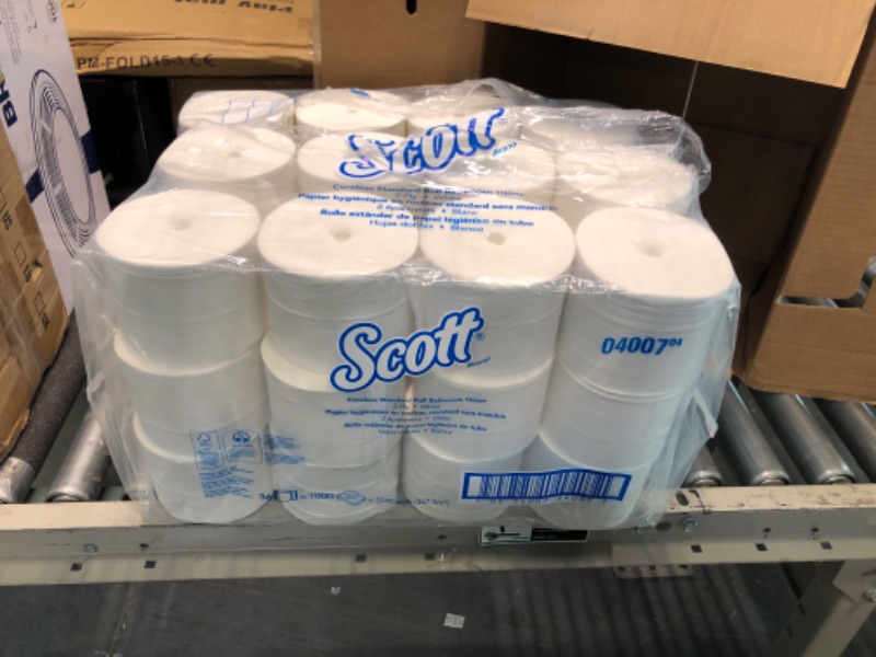 Photo 1 of Scott® Essential Coreless High-Capacity Standard Roll Toilet Paper (04007), 2-Ply, White, (1,000 Sheets/Roll, 36 Rolls/Case, 36,000 Sheets/Case) Coreless Toilet Paper