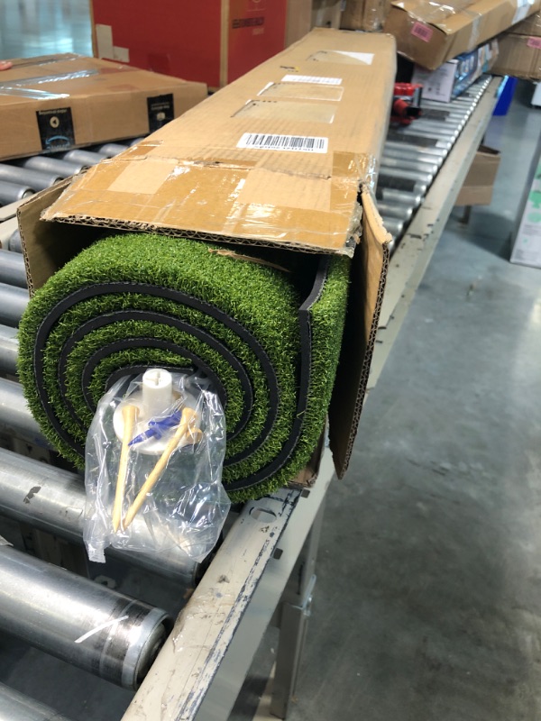 Photo 1 of Bltend Golf Mat, Artificial Turf Golf Hitting Mats Practice with 9 Golf Balls, 7 Golf Tees, Rubber Tee, Golf Hitting Training Aids for Backyard Driving Chipping Indoor Outdoor Training 5'x4' Standard