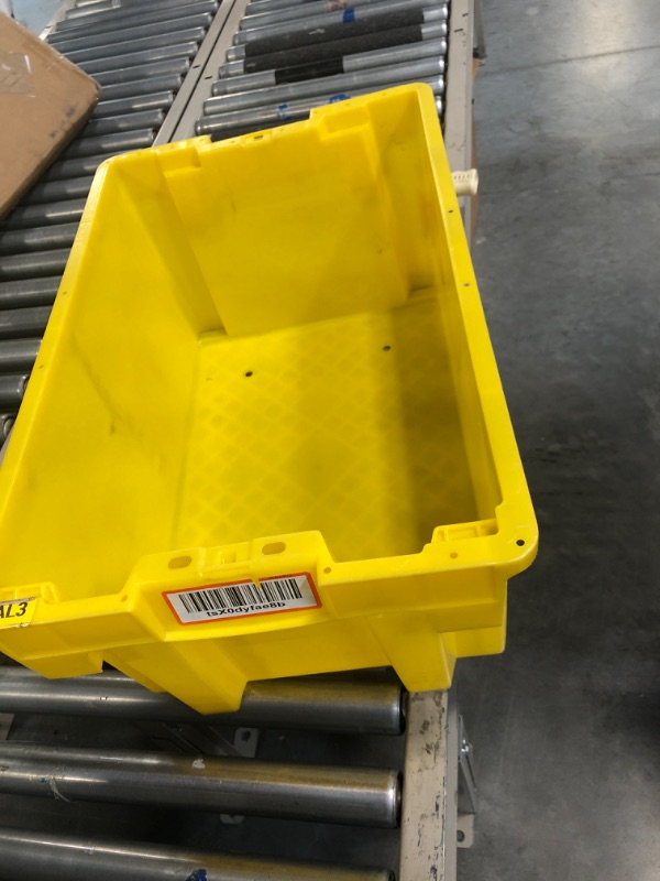 Photo 1 of Buckhorn AR2717120202000 Industrial Plastic Stackable Storage Keepbox Tote Container   YELLOW
