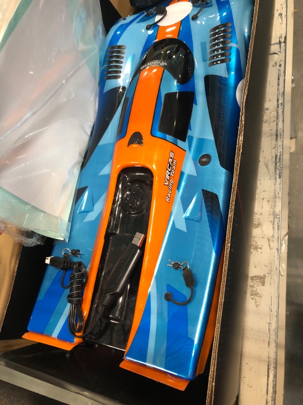 Photo 2 of ***MISSING BATTERY***AMORIL 1/10 AK-917 Fast Brushless RC Cars for Adults,Max 75mph Hobby Electric On-Road RTR Supercar with 9KG Metal Servo,3650 4300KV Brushless Motor,60A Independent ESC,Remote Control Car for Boys,Cyan Blue Brushless 1:10 Scale