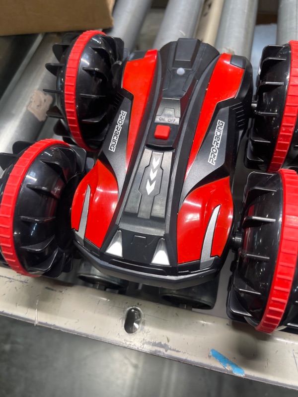 Photo 1 of Beach Toys Remote Control Car - Amphibious Waterproof Vehicles RC Car for Kids 6-12 Year Old Pool Lake Outdoor All Terrain Land Water Boat Birthday Gifts for Boys Girls Age 6 7 8 9 10 11 12 13Year Old Red