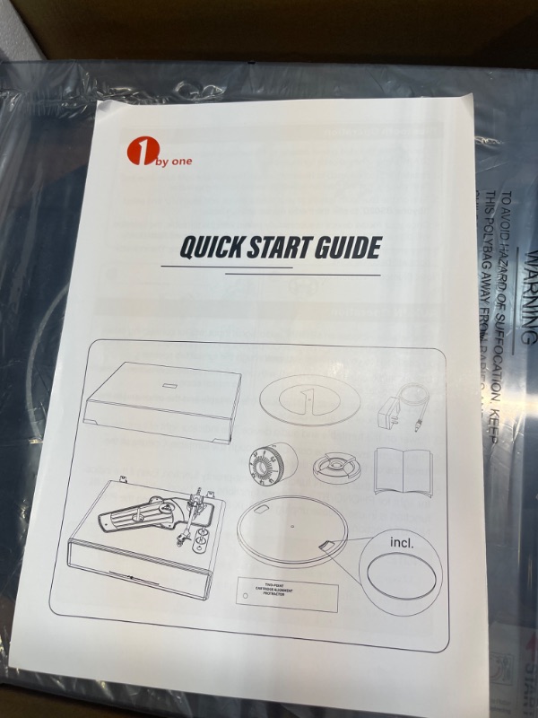 Photo 4 of 1 by ONE High Fidelity Belt Drive Turntable with Built-in Speakers, Vinyl Record Player with Magnetic Cartridge, Bluetooth Playback and Aux-in Functionality, Auto Off