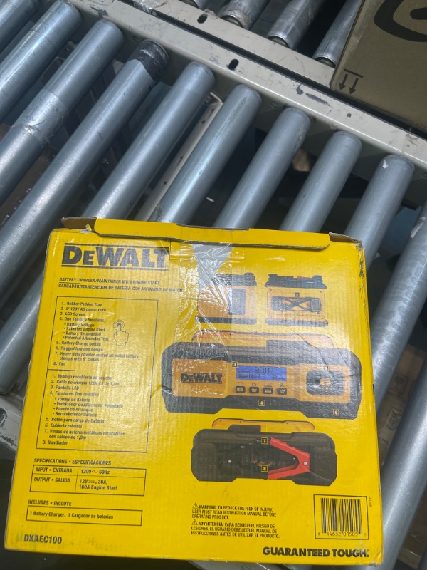 Photo 1 of DEWALT DXAEC100 DXAEC100 Professional 30-Amp Battery Charger and 3-Amp Maintainer with 100-Amp Engine Start, Yellow