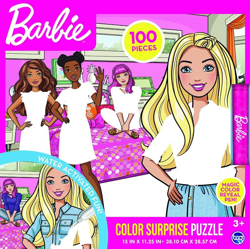 Photo 1 of Barbie - Color Surprise Puzzle - 100 Piece Magic Water Reveal Puzzle with Water Pen Included. Great Gift for Boys and Girls!