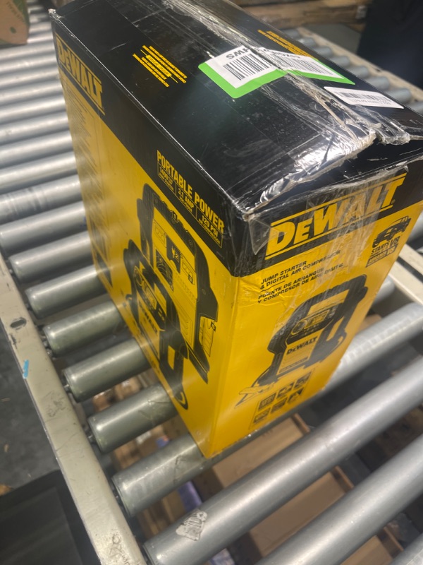 Photo 3 of DEWALT DXAEJ14 Digital Portable Power Station Jump Starter: 1400 Peak/700 Instant Amps, 120 PSI Digital Air Compressor, 3.1A USB Ports, Battery Clamps , Yellow