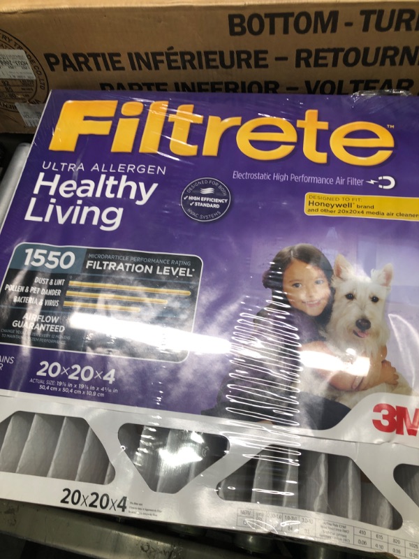 Photo 1 of 3M COMPANY DP02DC-4 Filtrete Filter, 20 x 20 x 4-Inch, White