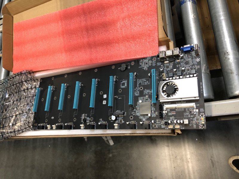 Photo 1 of Mining Motherboard BTC-S37 Mining Machine Motherboard CPU Kit 8 GPU Slots DDR3 Memory Integration VGA Interface Slot Gap 65MM