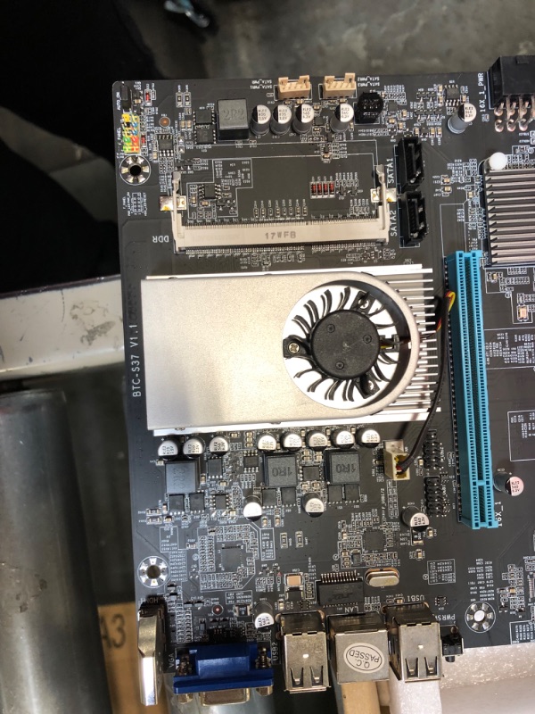 Photo 1 of Mining Motherboard BTC-S37 Mining Machine Motherboard CPU Kit 8 GPU Slots DDR3 Memory Integration VGA Interface Slot Gap 65MM