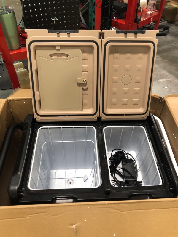 Photo 1 of Alpicool TAW45 Portable Freezer, 12 Volt Refrigerator with Wheels, Car Fridge Dual Zone Temperature Control, 48 Quart (45 Liter) 12V Car Fridge Freezer, Car Cooler for Travel, Camping, Fishing, Outdoor -12/24V DC and 100-240V AC