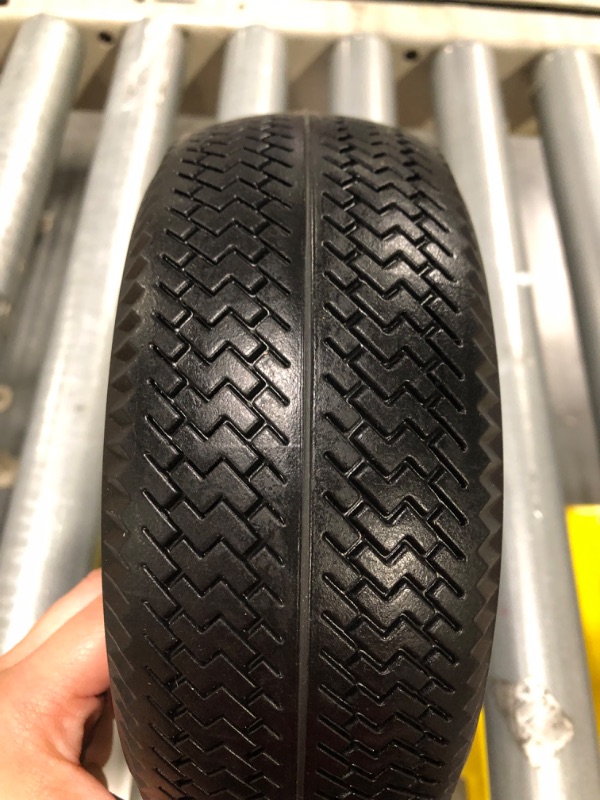 Photo 1 of Marathon 2.80/2.50-4" Flat Free Hand Truck / Utility Cart Tire on Wheel, 3"Centered Hub, 1/2" Bearings 3" Centered Hub 1/2" Ball Bearings