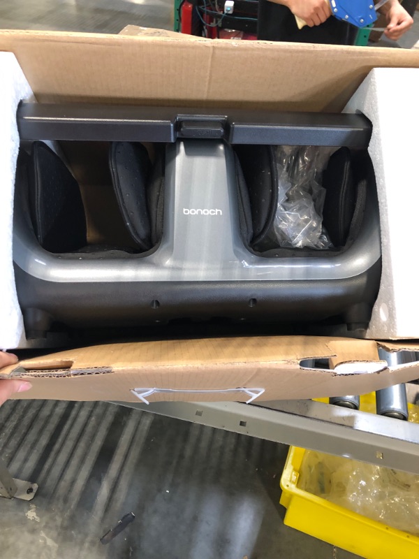 Photo 1 of bonoch Shiatsu Foot Massager Machine with Heat, Foot and Calf Massager with Remote, 3 Intensity Heat Therapy Kneading Air Compression, Foot Massager for Plantar Fasciitis Neuropathy Blood Circulation Gray