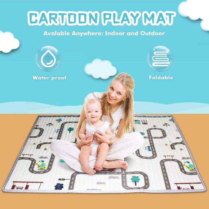 Photo 1 of Flying Ideas Baby Playpen with Mat, Cute Baby Play Yards, Baby Playpen for Babies and Toddlers, No Gap Toddler Playpen with Soft-Touch Material, Baby Play Area, 50”×50”,