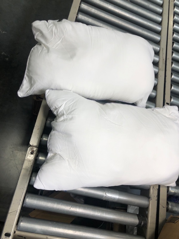 Photo 1 of NTBAY 2 Pack Cotton Down Alternative 13x18 Toddler Pillows, - Machine Washable - Soft and Breathable Baby Travel Small Pillows for Sleeping, Ideal for Daycare, Crib, Cot White (2 Pack) 13x18 Inch (Pack of 2)