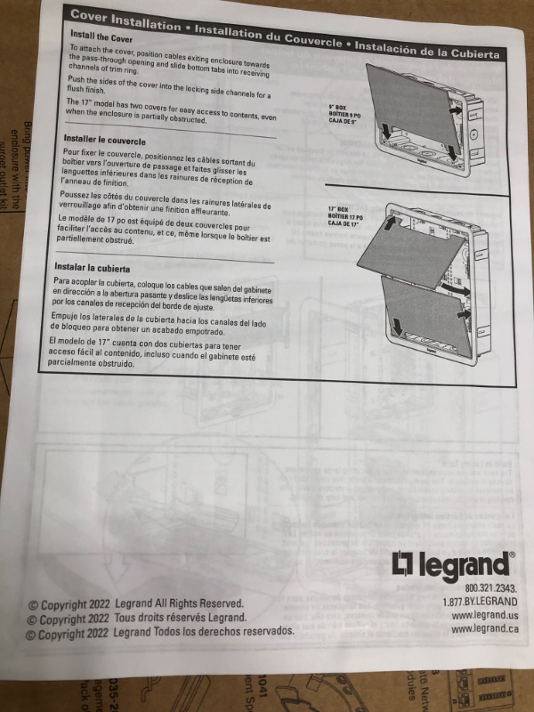 Photo 6 of Legrand - OnQ Cable Management, TV Home Theater Box, Recessed Storage Box, Dual Purpose, 17 Inches, White (ENP1700-NA) & AC1040 Plastic Universal Mounting Plate, Universal-10 inch, White